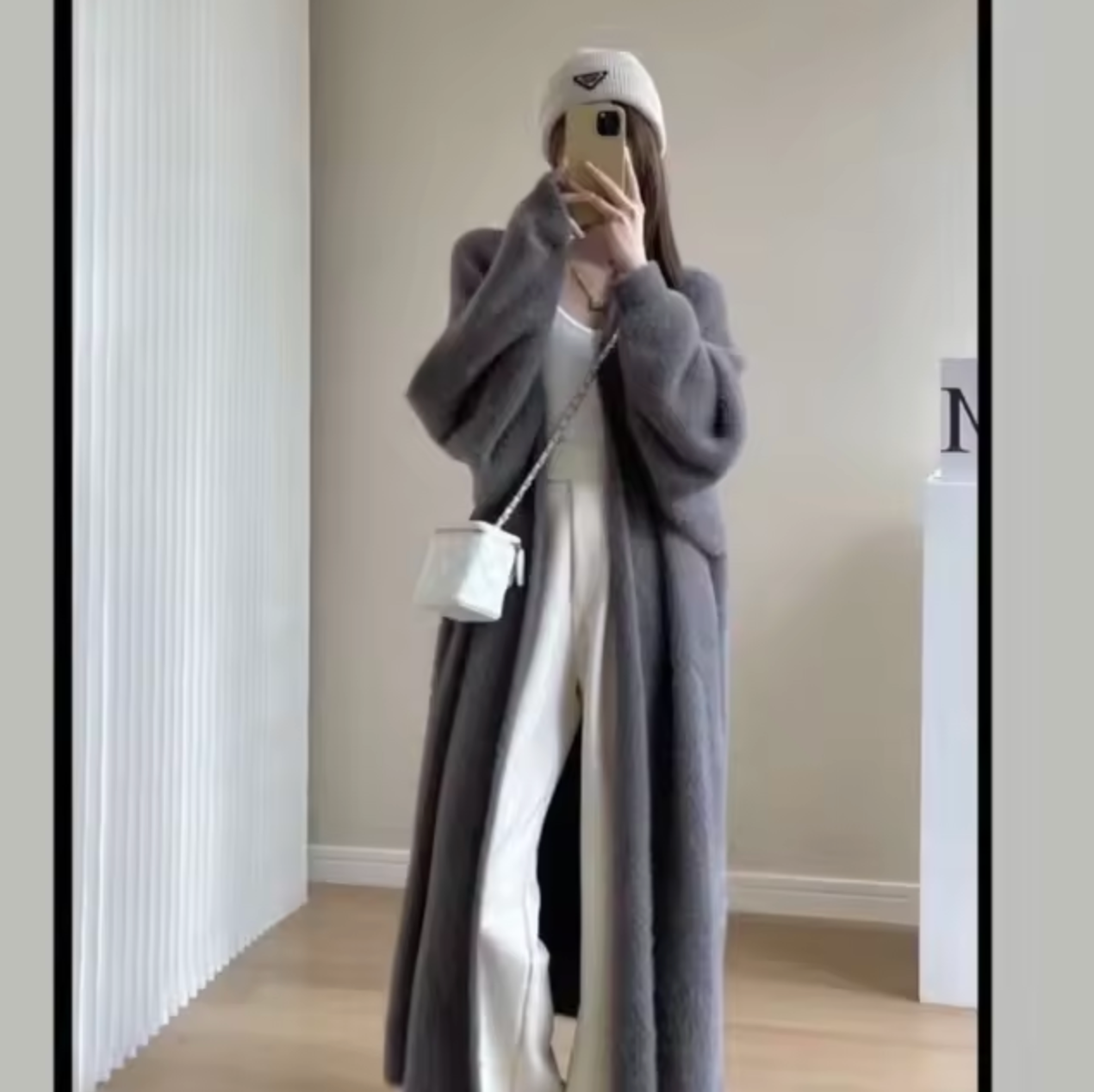 Yassi – Lang cashmere strik cardigan