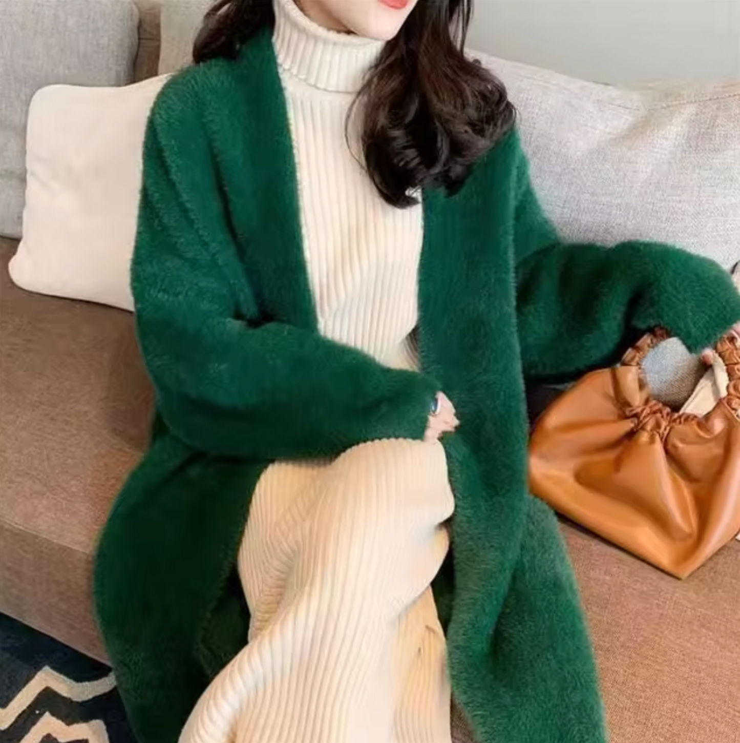Yassi – Lang cashmere strik cardigan